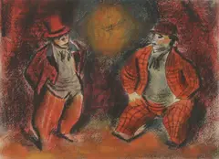 Morris Kestelman, Morris Kestelman (1905-1998) 'Clowns (Bertram Mills Circus Olympia)' signed and dated 1937