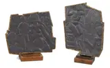 John McKenzie, John McKenzie (1897-1972) 'Dance Records'; 'The Apprentice' signed with initials, carved slate