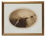 Untitled by Louis Icart, 1888, 1888-1950) 'Eve' hand-coloured etching and aquatint of a reclining goddess, sold May 2021