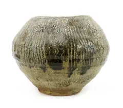 Mike Dodd (b.1943) a stoneware squat vase by Mike Dodd, sold May 2021