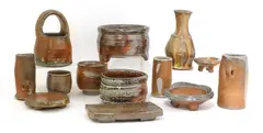Micki Schloessingk, Micki Schloessingk (b.1949), thirteen salt-glazed stoneware items