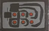 Clifford Ellis, Untitled, Clifford Ellis (1907-1985) Abstract composition in orange and grey lithograph in colour