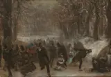 Adolph von Menzel, Schlittschuhläufer (im Tiergarten in Berlin?)