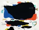 Willi Baumeister, Mo, 1954, Öl mit Kunstharz auf Karton