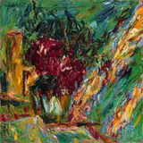 Karl Schmidt-Rottluff, Vase mit Georginen, 1907, Öl auf Leinwand