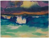Emil Nolde, Meerlandschaft, Aquarell auf Japan