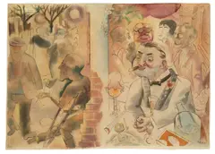 Drinnen und Draußen by George Grosz, 1925, Aquarell und Tuschfeder auf Velin, sold Jun 2016