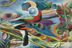 Rudolf Bauer, Andante 3, Um 1913, Tempera auf Pappe
