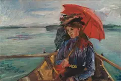 Lovis Corinth, Fräulein Heck“ (Im Boot auf dem Starnberger See), 1897, Öl auf Leinwand