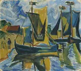 Max Pechstein, Keitelkähne, 1919, Öl auf Rupfen