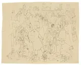 Bürgerliche Welt by George Grosz, 1918, Tuschfeder auf dünnem Papier, sold May 2008