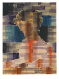 Oskar Schlemmer, Mädchenkopf in farbiger Karierung