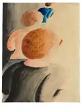 Oskar Schlemmer, Drei Mädchen, schwarz-rot-blau