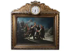 Picture Clock by Ignatz Johann Berger, Second half of 19th century, Oil on copper sheet, clock, sold Oct 2022
