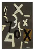 Aspen A by Emerson Woelffer, 1951, Oil and collage on canvas, sold Oct 2019