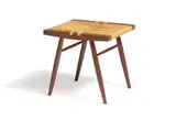 Grass-seated stool by George Nakashima, Walnut and seagrass, sold Oct 2019