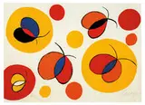 Plate from La Mémoire Élémentaire by Alexander Calder, c. 1976, Color lithograph on Japon nacr paper, sold Oct 2019