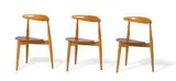 Dining set (7) by Hans J. Wegner, c. 1950 (table); 1952 (chairs), sold Oct 2019