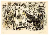 The artist and biblic themes (L'artiste et les thèmes bibliques) by Marc Chagall, 1974, Lithograph on Arches paper, sold Oct 2019