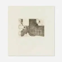 Untitled by Jasper Johns, 2008, soft-ground etching and aquatint with Gampi chine collé on Hahnemühle Copperplate, sold Jun 2024