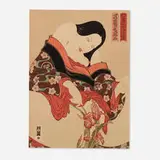 Masami Teraoka, Woman and Iris, 1980, screenprint in colors on Arches 88