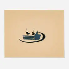 Wayne Thiebaud, Sandwich (from the Seven Still-Lifes and a Rabbit portfolio), 1970, linocut in colors on Arches
