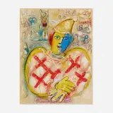 Marc Chagall, Clown en jaune et rouge (from the Le Cirque portfolio), 1967, lithograph in colors on Arches