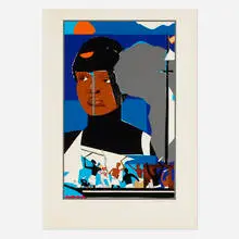 Slave Ship by Romare Bearden, 1977, screenprint in colors, sold Jun 2024