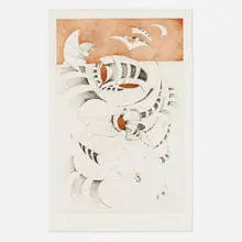 Lee Bontecou, Untitled (from the National Collection of Fine Arts portfolio), 1967, etching and aquatint in colors on Samuel Flax