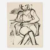 Richard Diebenkorn, Seated Woman with Crossed Hand, 1965, lithograph on BFK Rives