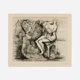 Henry Moore, Seated Mother and Child, 1968, etching, aquatint and dry point on Auvergne
