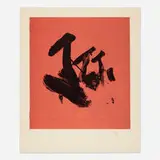Flags by Robert Motherwell, 1989, lithograph with embossing on red Moriki appliqué to BFK Rives, sold Jun 2024