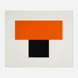 Ellsworth Kelly, Red-Orange Over Black, 1970, screenprint in colors on Special Arjomari