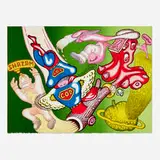 Peter Saul, Origins of Captain Marvel, 2003, lithograph in colors on BFK Rives