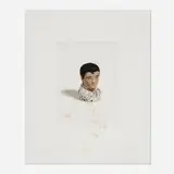 Liliana Porter, Elvis: The Sewing Lesson, 2010, photogravure and aquatint in colors with digital sewing collage on Magnani Pescia