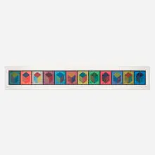 Sol LeWitt, Twelve Cubes (Triptych), 1995, etching and aquatint in colors