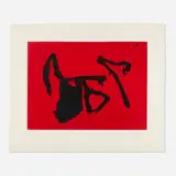 Robert Motherwell, Signs on Red, 1981, aquatint, lift-ground etching and aquatint in colors on German Etching
