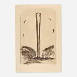 Claes Oldenburg, Bat Spinning at the Speed of Light, 1975, lithograph in colors on Arches Cover