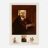 Rembrandt - Portrait du peintre par lui-même (from the Changes in Great Masterpieces portfolio) by Salvador Dalí, 1974, lithograph in colors with remarque on Rives, sold Jun 2024