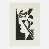 Roy Lichtenstein, Modern Head #5 (from the Modern Head Series), 1970, embossed graphite composition with die-cut paper overlay on Strathmore