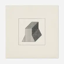 Plate #36 (from the Twelve Forms Derived From a Cube portfolio) by Sol LeWitt, 1984, screenprint on Arches 88, sold Jun 2024