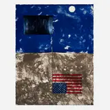James Rosenquist, Mirrored Flag, 1971, lithograph in colors with adhered mirrored-Mylar foil on Arches Cover