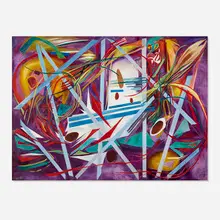 Hilla Rebay, Con fuoco, 1945, oil on canvas