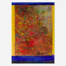 Frank Bowling, Old Altarpiece, 2010, acrylic on collaged canvas