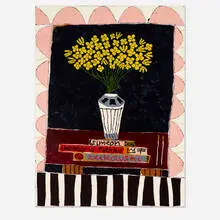 Jordy Kerwick, J-Jim's Search for Knowledge and Teeth, 2018, oil, acrylic and collage on canvas