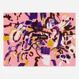 Carla Accardi, Rosa-Viola-Bianco, 1988, tempera on paper