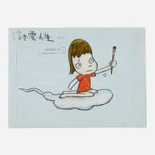 Yoshitomo Nara, Untitled, 2003, colored pencil on envelope