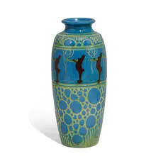 Weller Pottery, large Rhead Faience earthenware vase