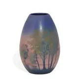 Edward T. Hurley for Rookwood Pottery, Vellum glaze scenic vase