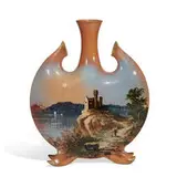Matt Morgan Pottery, earthenware Hispano-Moresque scenic vase